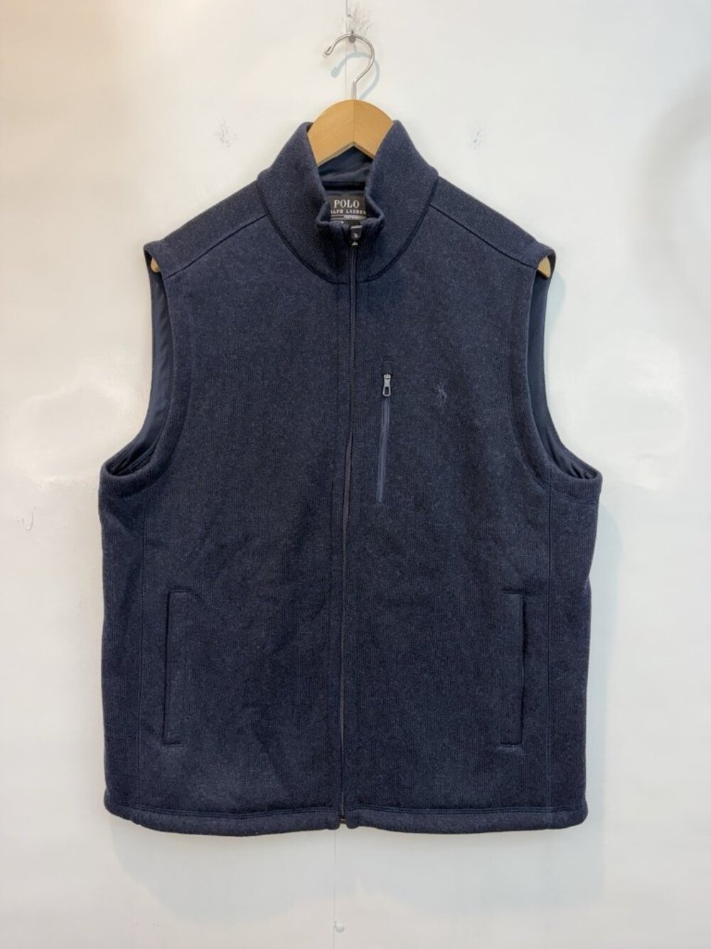 Polo Ralph Lauren Men's Performance Fleece Vest Size Large Full Zip Navy Blue